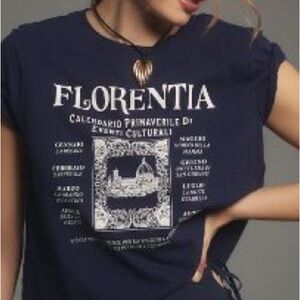 Navy Blue Graphic Women's Top